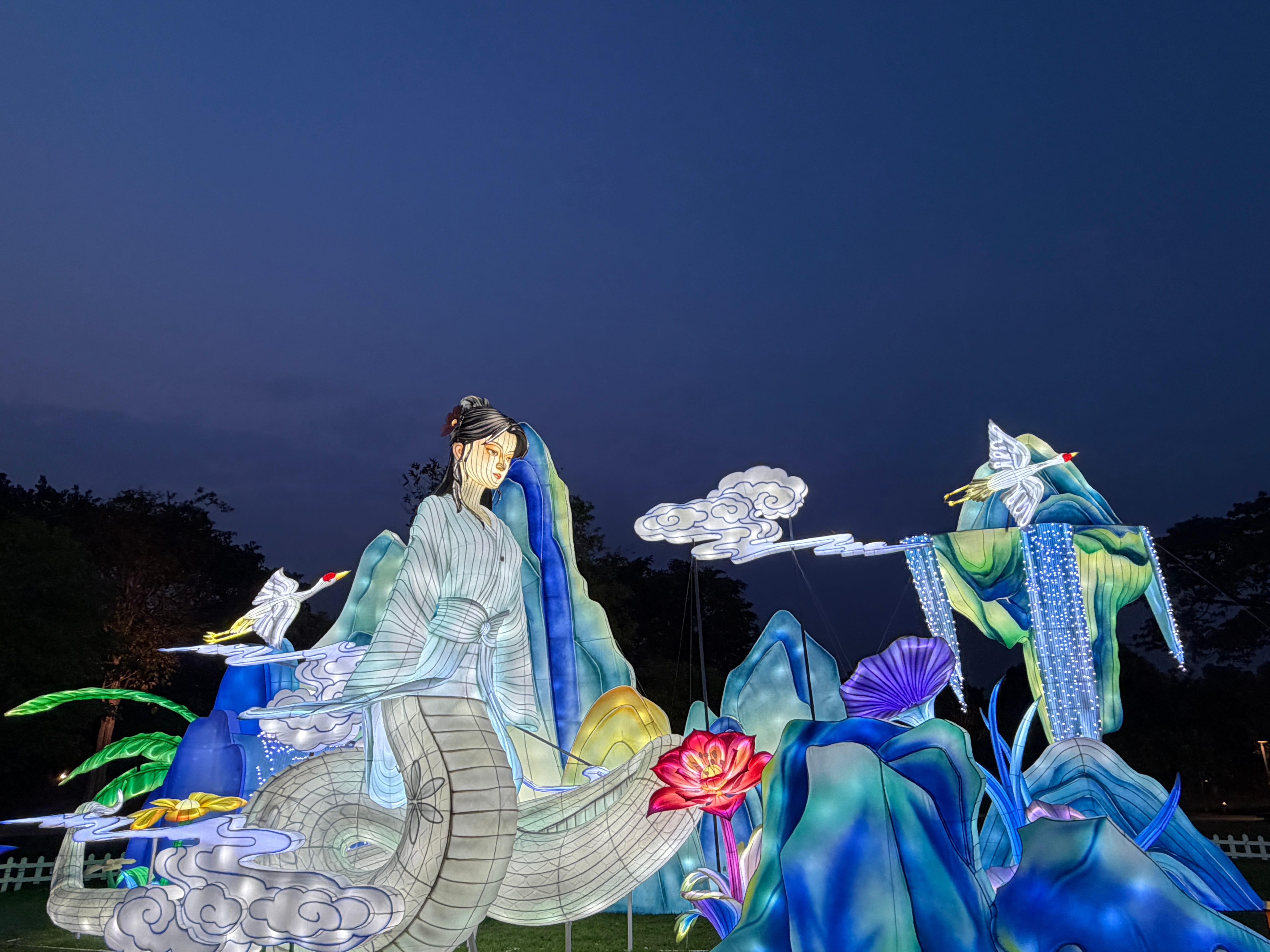 lantern display of white snake spirit Bai Suzhen in human form